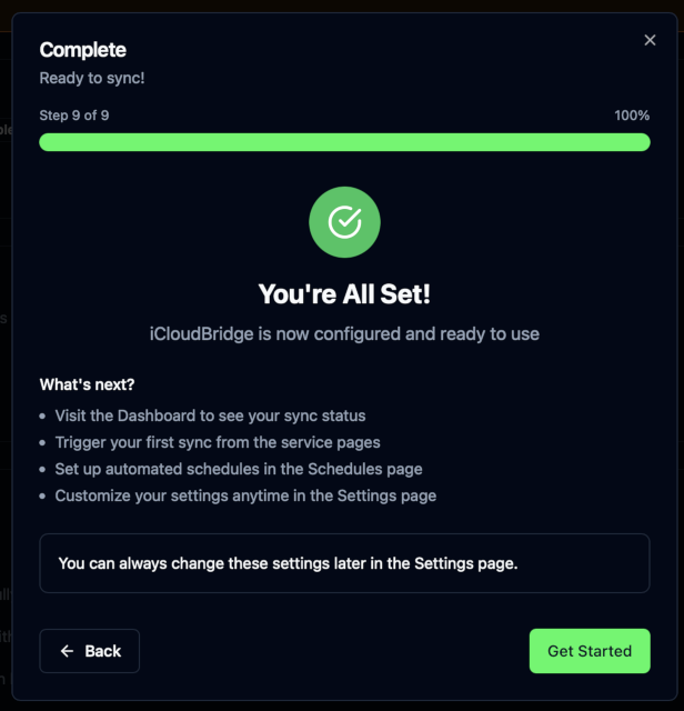 First-Run Wizard - Completion