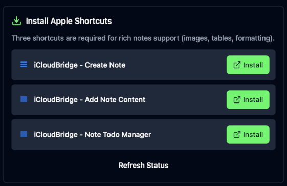 First-Run Wizard - Notes Shortcuts