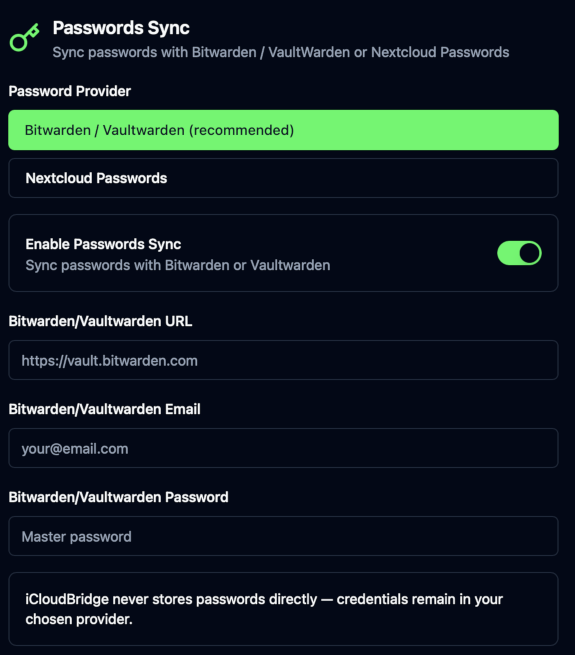 First-Run Wizard - Passwords
