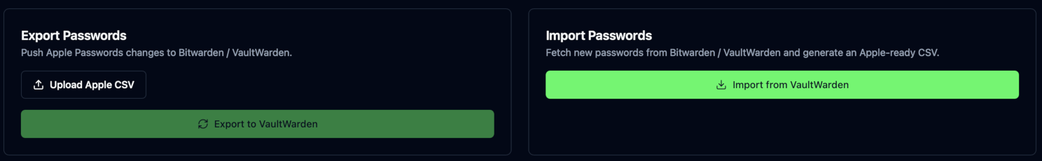 Passwords Unidirectional Sync