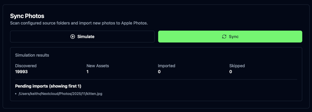 Photos simulation result