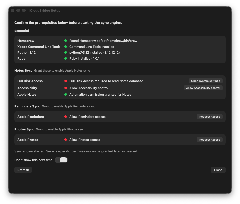 iCloudBridge Backend Starting