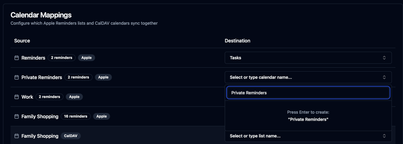 Reminders Mapping New Calendar