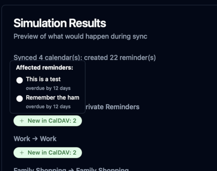 Notes Simulate Sync Results
