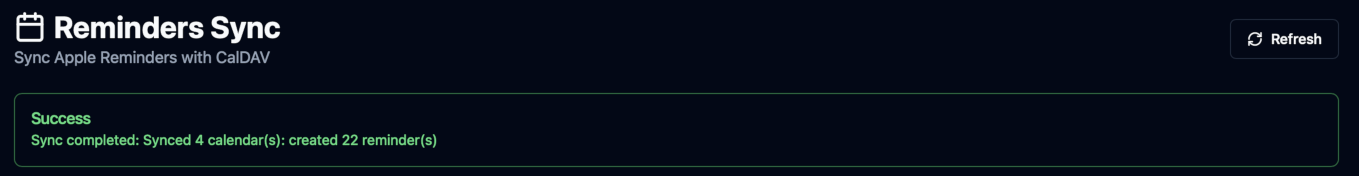 Reminders Sync Results