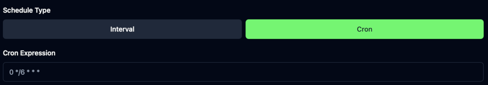 Create schedule with cron